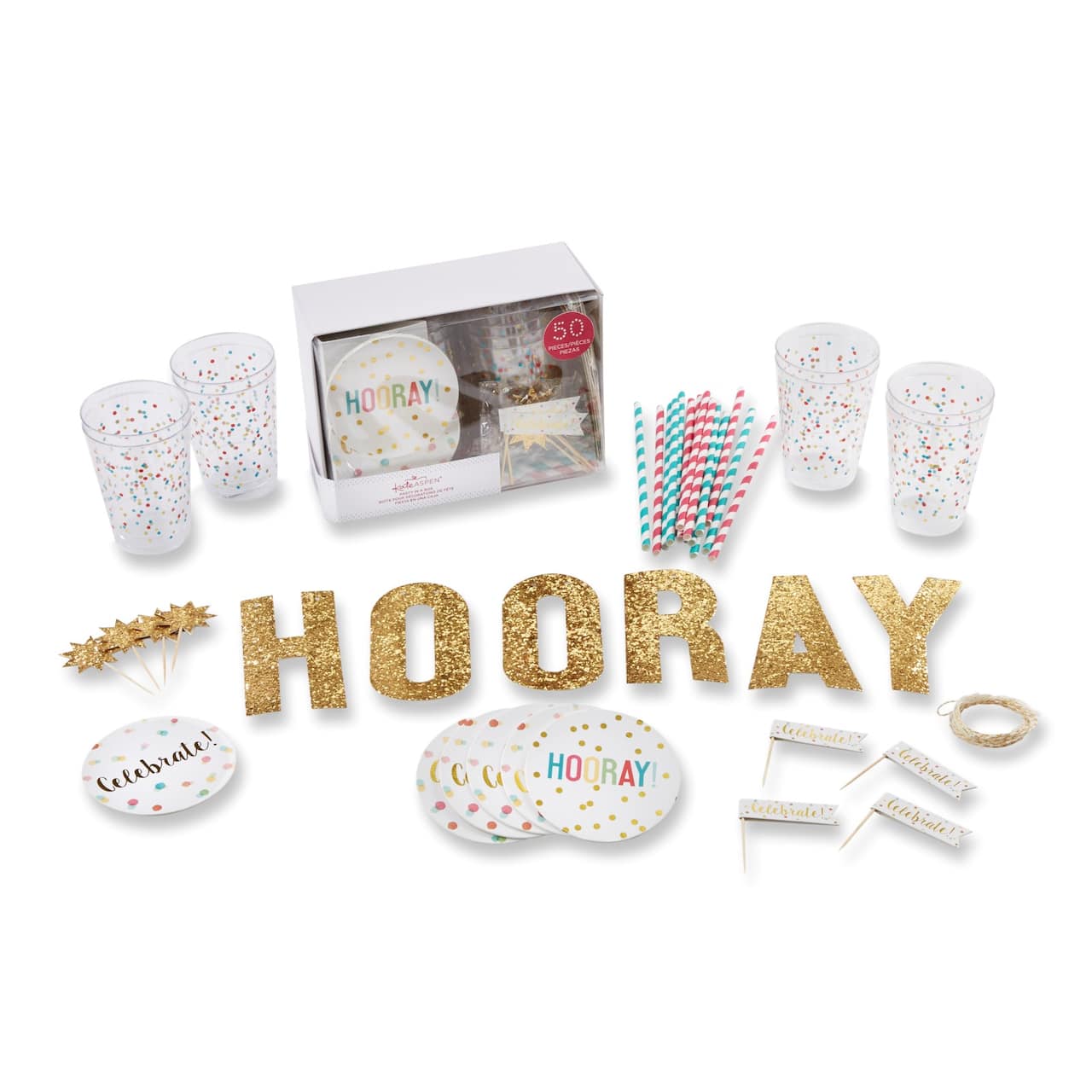 Kate Aspen&#xAE; Hooray 50 Piece Party in a Box Kit